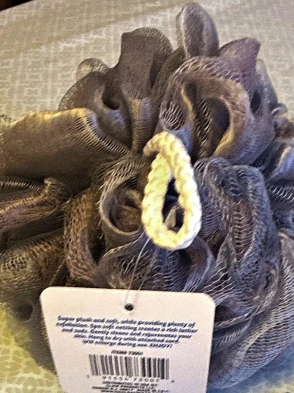 Bath Pouf in Gray & Purple NWT